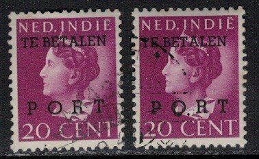 A869 Ned.Indie Port 51+5a gestempeld, Postzegels en Munten, Postzegels | Nederlands-Indië en Nieuw-Guinea, Verzenden, Gestempeld
