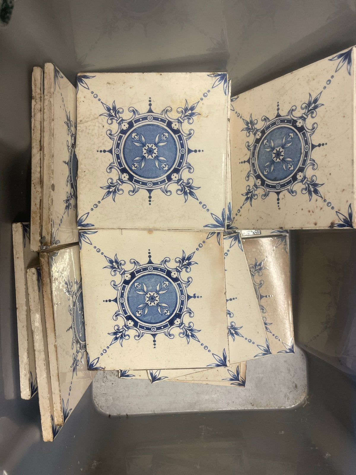 Antieke Delfts Blauwe Tegels - Handgeschilderd, Antiek en Kunst, Ophalen