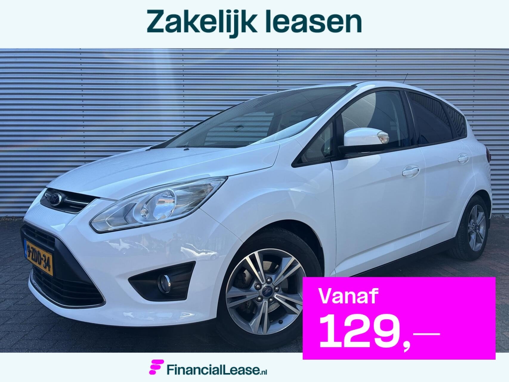 Ford C-Max 1.0 Edition Airco Cruise Navi NL Auto Trekhaak 14, Voorwielaandrijving, Euro 5, Gebruikt, Wit