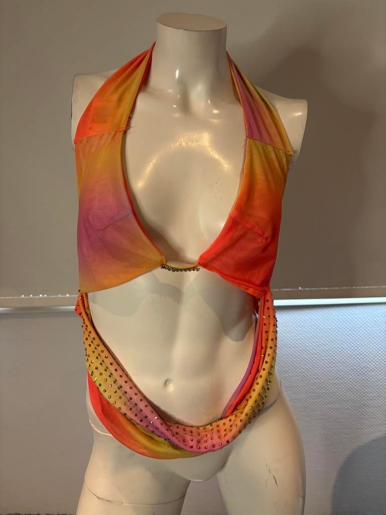 Shein top met nopjes maat m, Maat 38/40 (M), ., Oranje, Ophalen of Verzenden