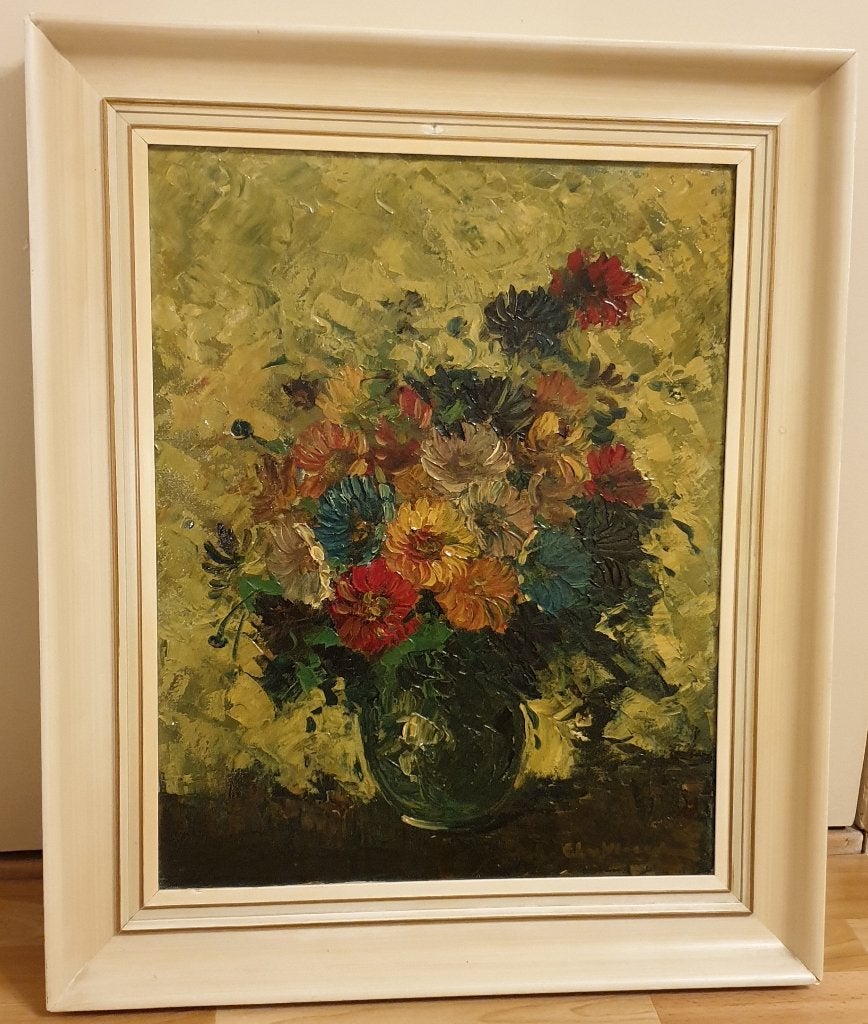 Stilleven Clement van Vlaardingen (1916-1972)., Bloemen, Doek, Impressionistisch, Ophalen of Verzenden