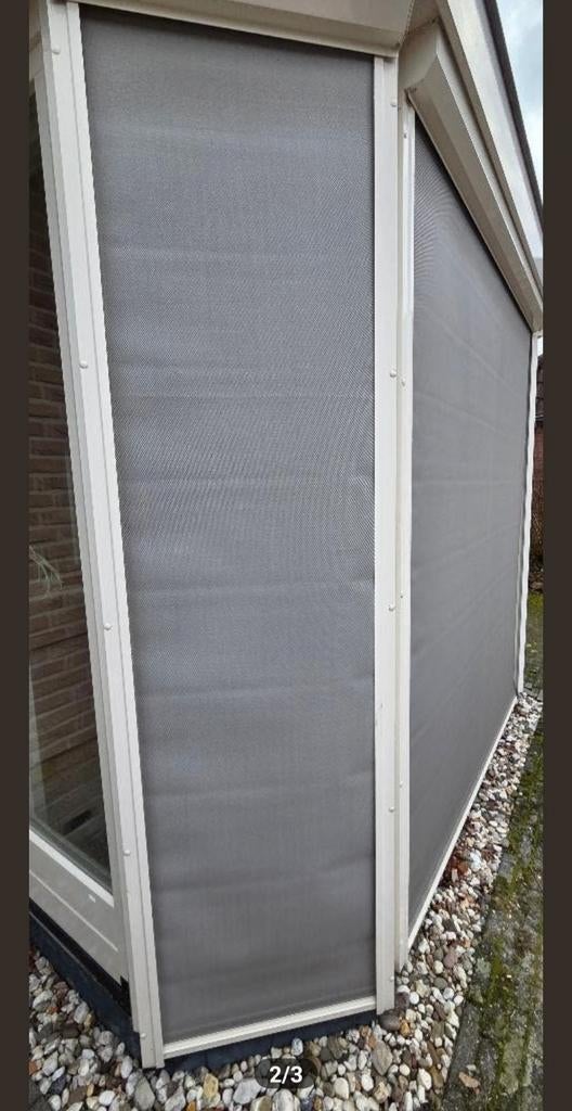 2x Elektrische Zonwering Screens incl. Geleiders (Niet Verdu, Ophalen, Gebruikt, Elektrisch, Minder dan 250 cm