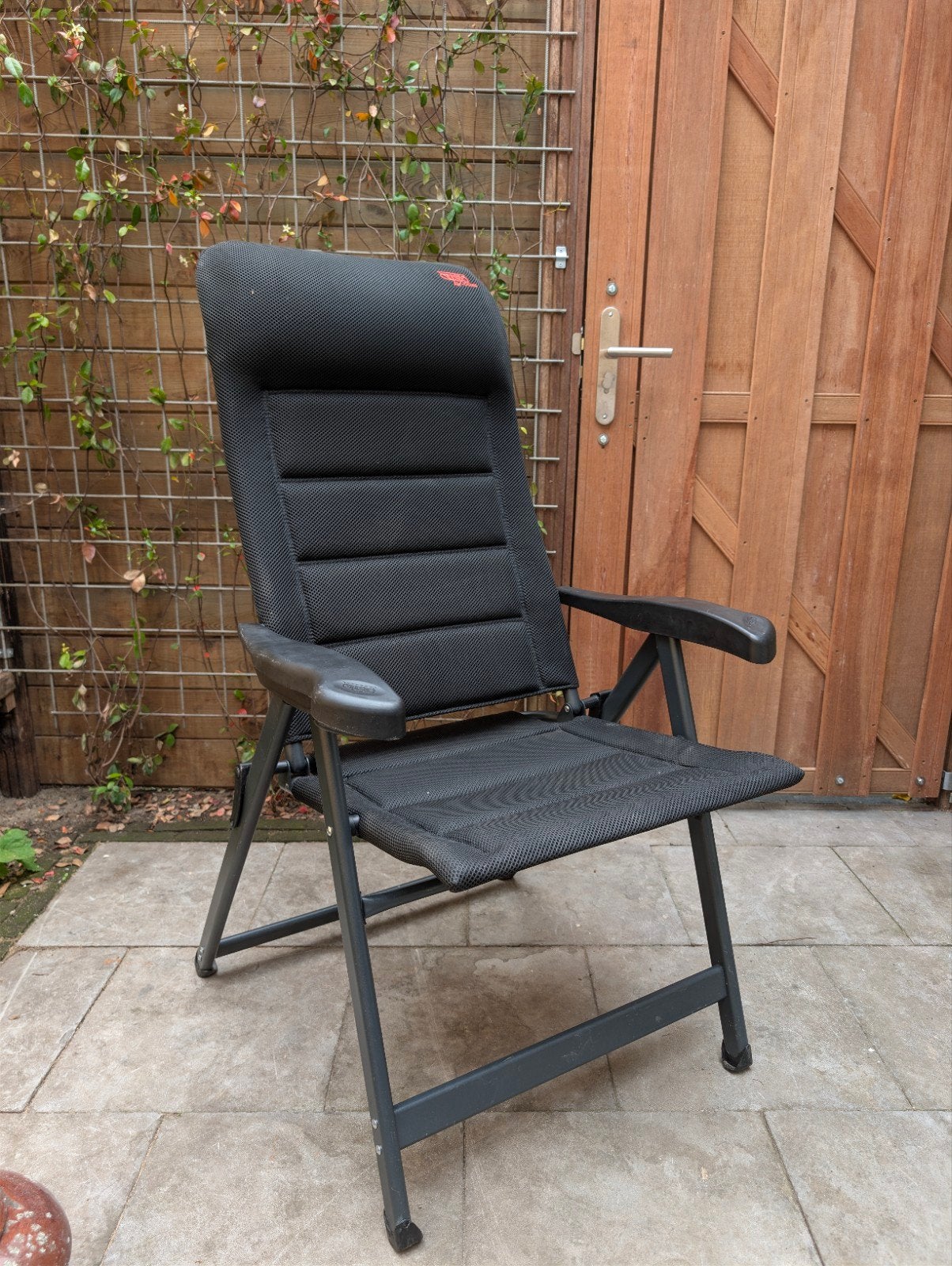 Crespo Standenstoel M AP/237 Air-Deluxe Zwart, Caravans en Kamperen, Kampeermeubelen, Ophalen, Zo goed als nieuw, Campingstoel