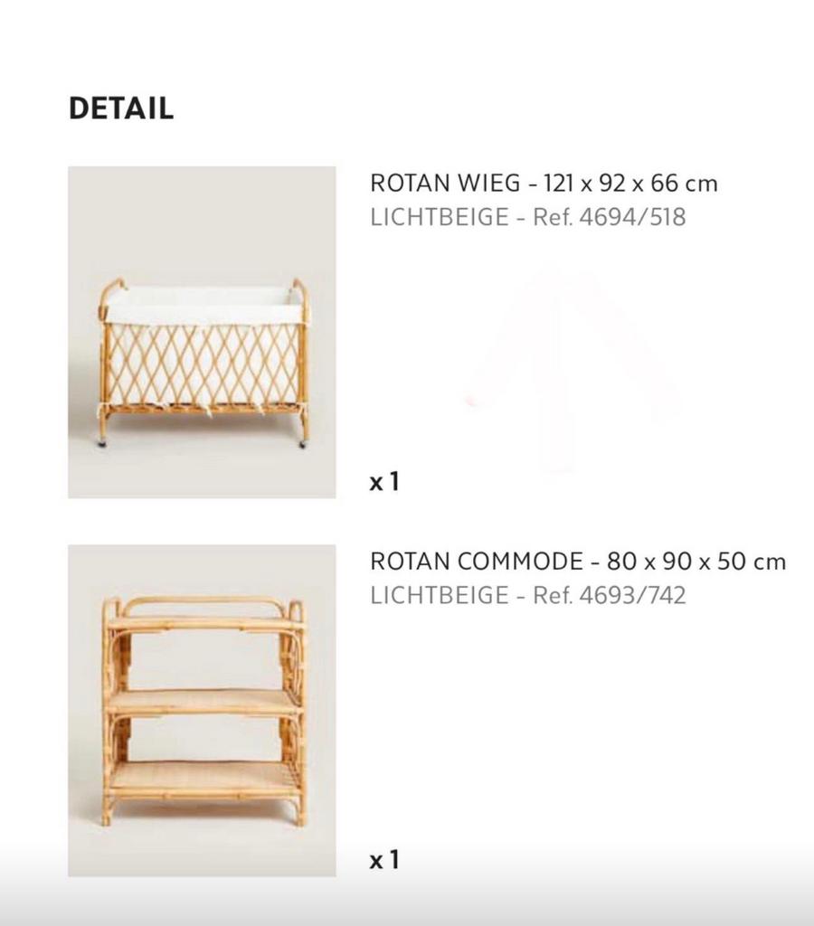 Bamboe ledikant en commode, Ophalen, Zo goed als nieuw, Commode