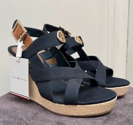 Nieuw Tommy Hilfiger Blauwe Sleehak Maat 38, Blauw, Nieuw, Tommy Hilfiger, Sandalen of Muiltjes