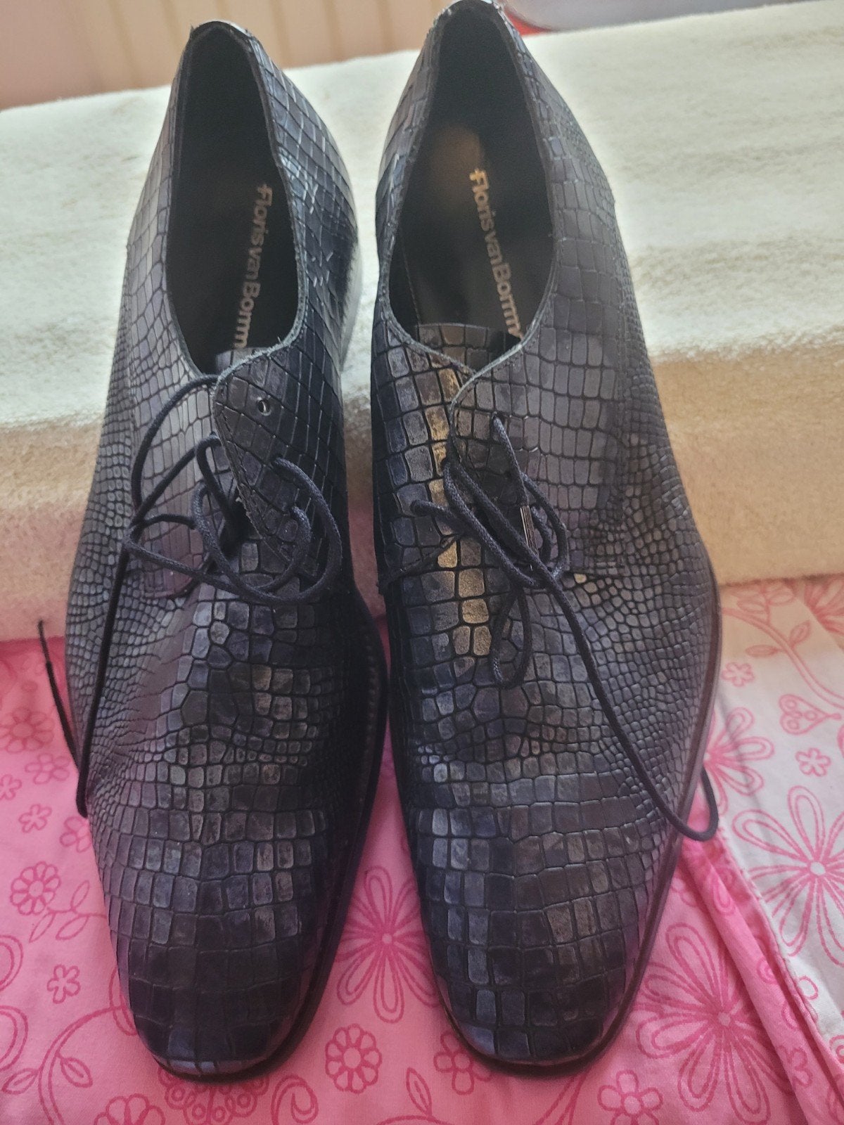 Floris van Bommel Nette Schoenen - Krokodillenprint, Kleding | Heren, Schoenen, Zwart, Floris van Bommel, Ophalen of Verzenden