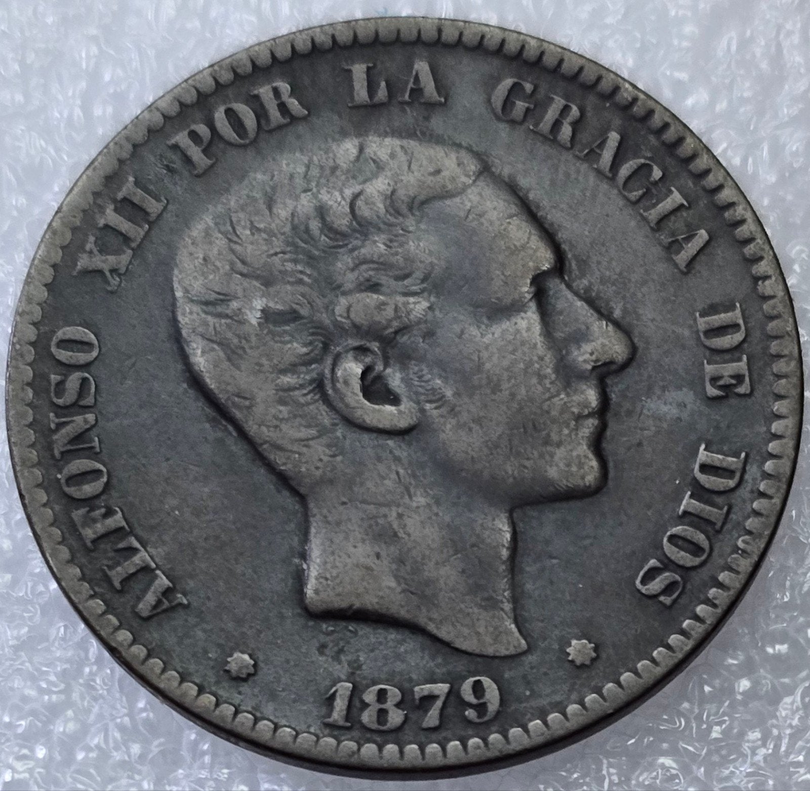 Spanje 10 Centimos 1879 Alfonso XII, Ophalen of Verzenden