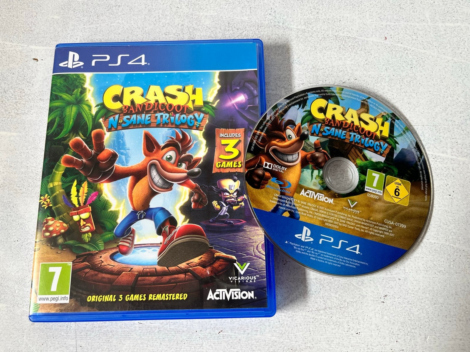 Crash Bandicoot N. Sane Trilogy PS4 - Zo goed als nieuw, Spelcomputers en Games, Games | Sony PlayStation 4, 1 speler, Ophalen of Verzenden