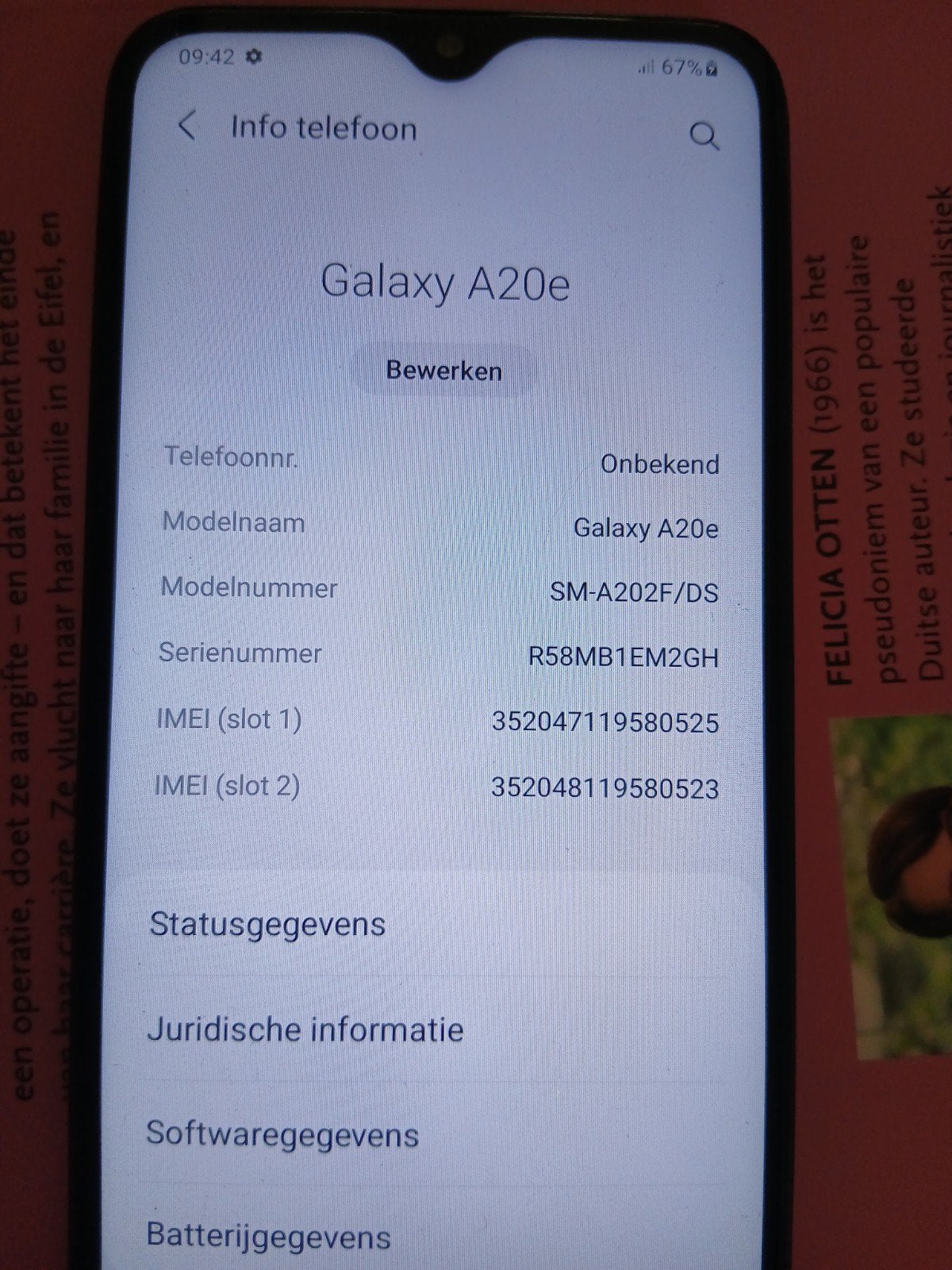 Samsung Galaxy A20e - gebruikt, Telecommunicatie, Gebruikt, Zwart, 32 GB, Ophalen of Verzenden