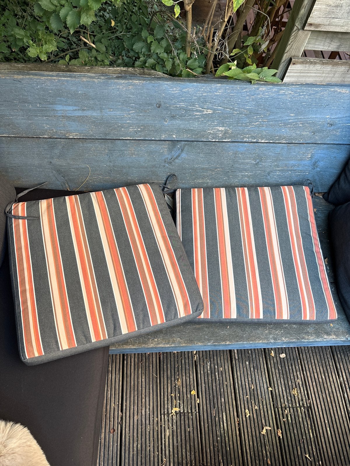 Zitkussens voor stoel, 50x50 cm met strikjes, Ophalen, Gebruikt, Meerkleurig, Vierkant