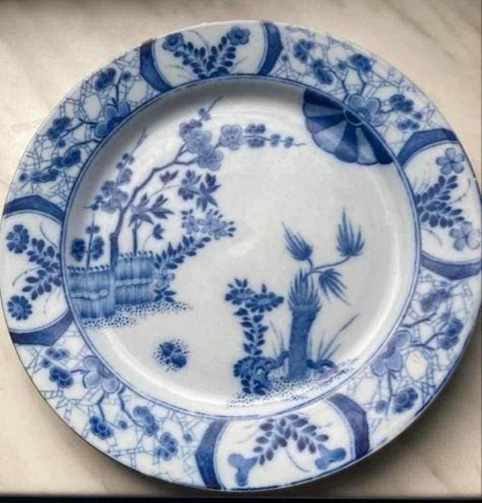 Antiek Creil & Montereau Chinoiserie Bord (1840-1876), Ophalen of Verzenden