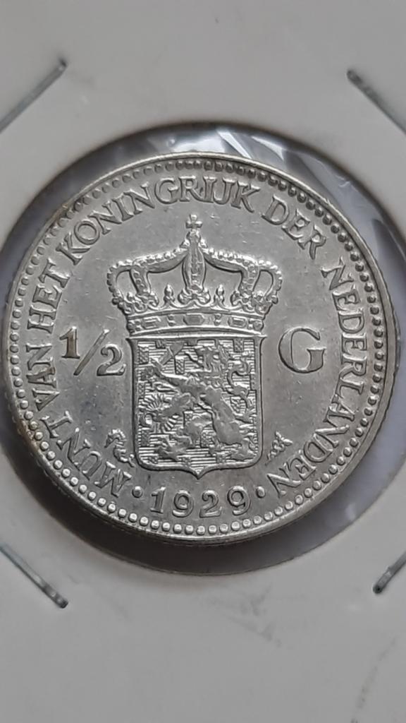 Nederland ½ gulden 1929 (Zilver), Postzegels en Munten, Munten | Nederland, ½ gulden, Setje, Zilver, Ophalen of Verzenden