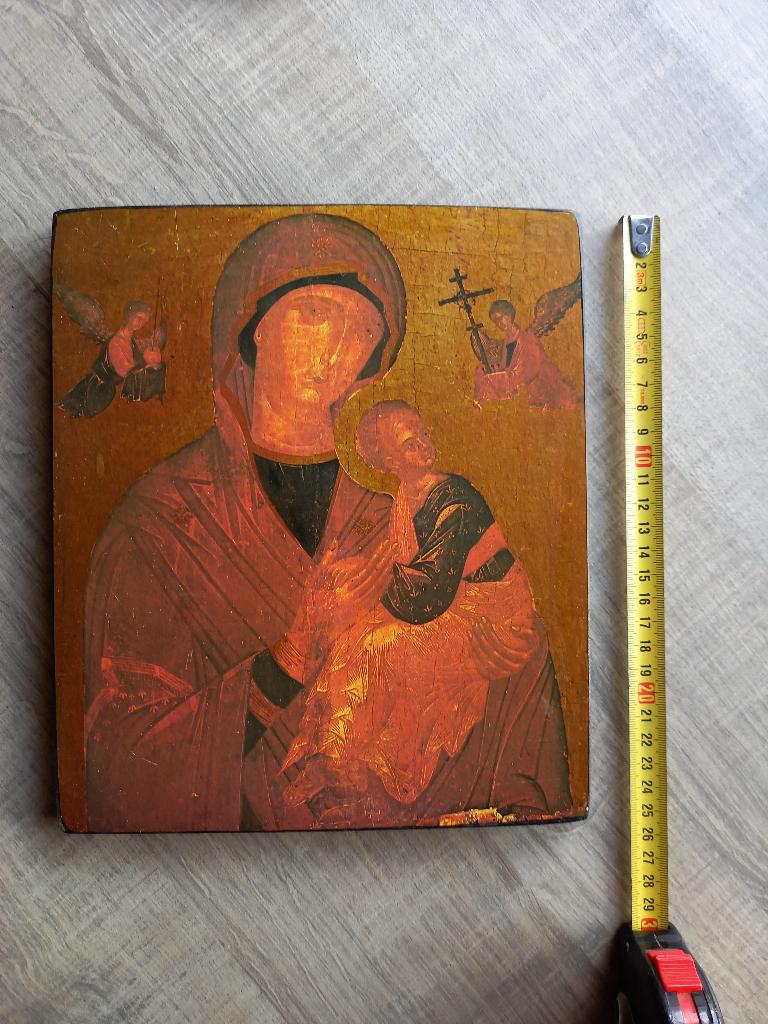 Oud Houten Icoon Moeder Gods van de Passie, Ophalen of Verzenden
