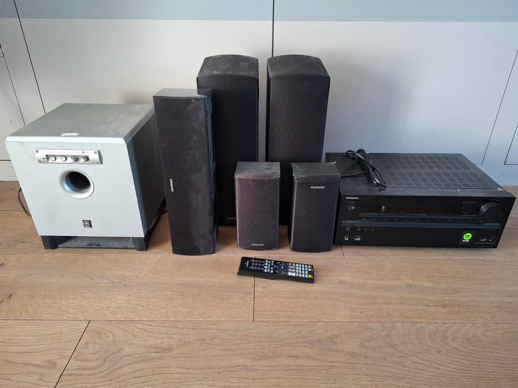 Onkyo HT-R693 Dolby Atmos 5.1.2 set met Yamaha subwoofer, 70 watt of meer, Overige spelers, Ophalen, Overige merken