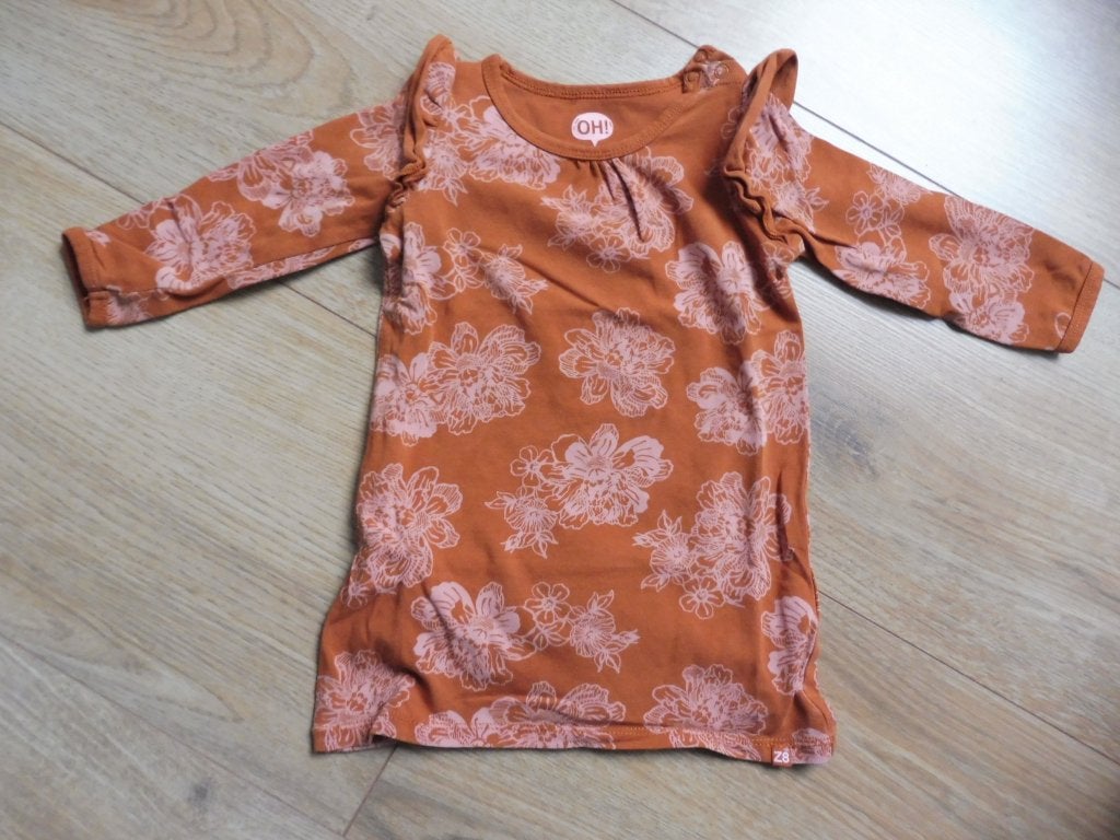 Bruin met rose jurkje van Z8 Newborn, Meisje, Jurkje of Rokje, Z8, Ophalen of Verzenden