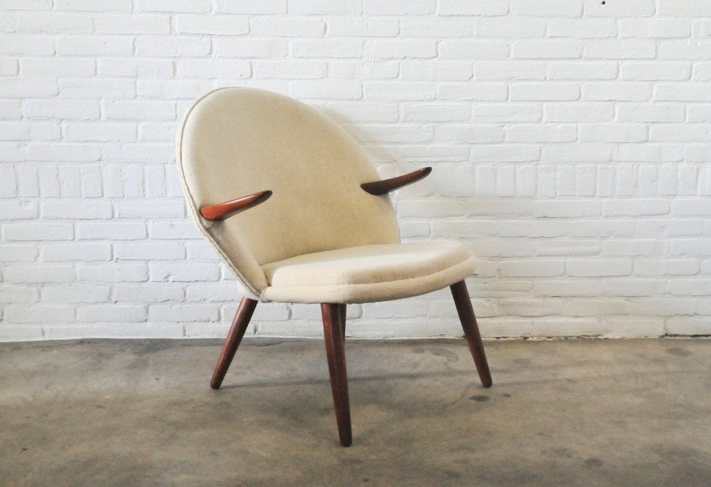 Deense fauteuil Kurt Olsen, Gebruikt, Vintage, 75 tot 100 cm, Ophalen of Verzenden