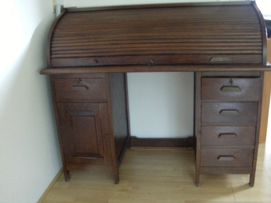 Donker eiken Secretaire Bureau., Ophalen, Gebruikt