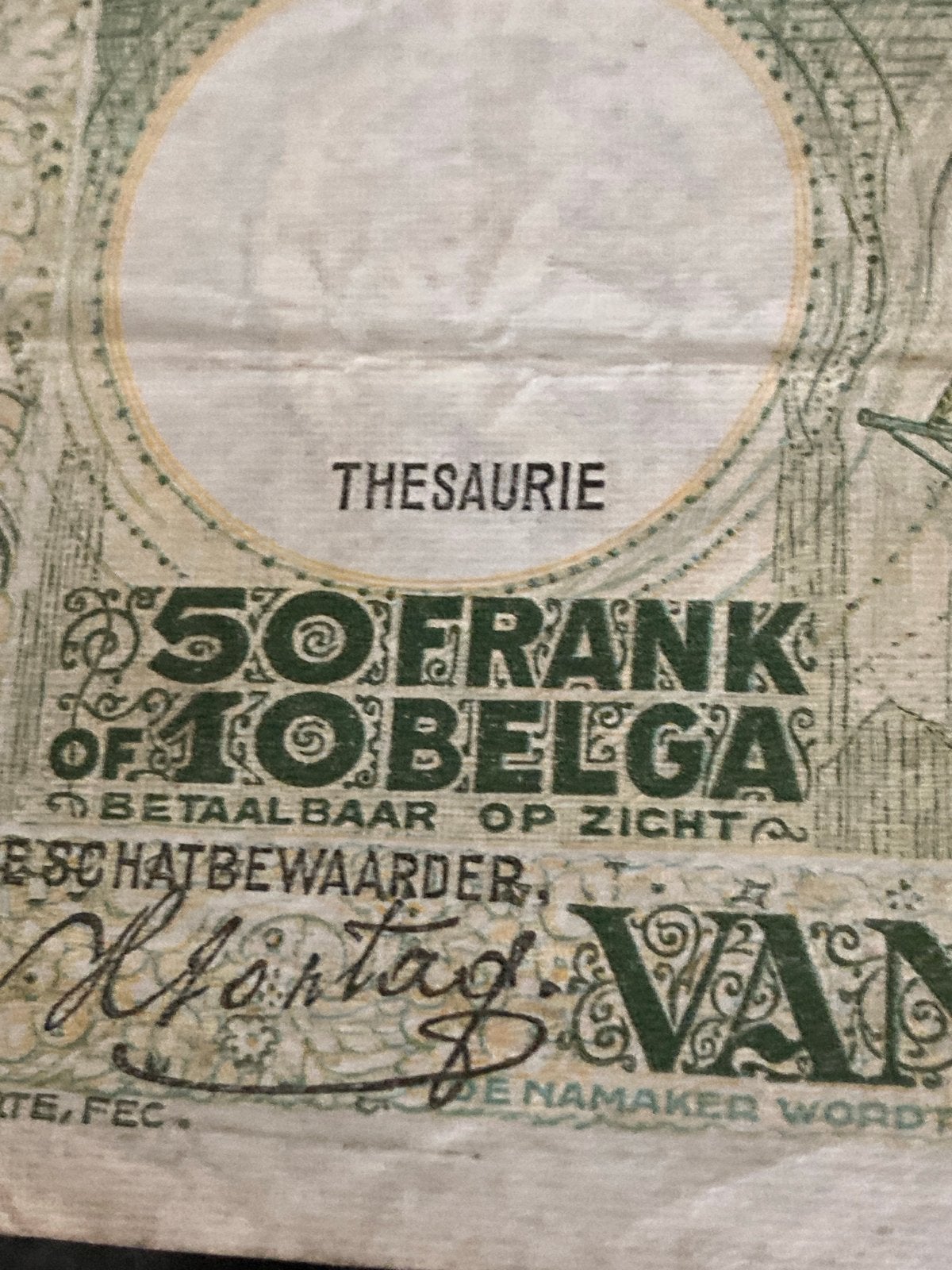 Set Belgische Frank biljetten (5, 20, 50 Frank), Postzegels en Munten, Ophalen of Verzenden, Setje