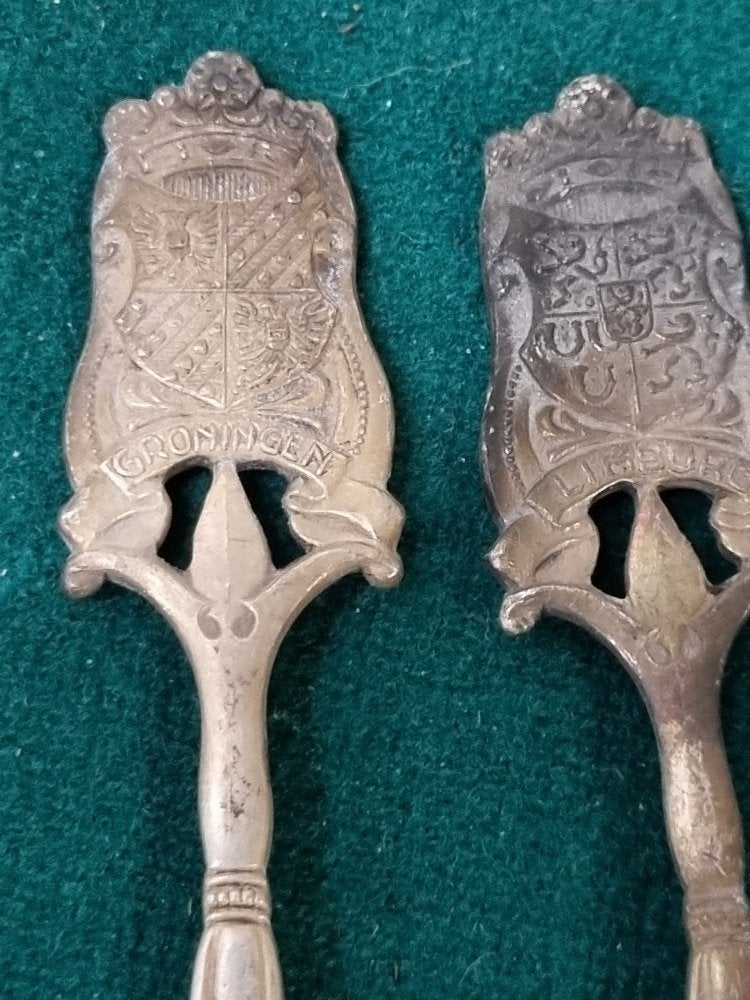 koffielepels 12 provincies art l90 vintage verzilverd, Ophalen of Verzenden, 'T Olde Gre-j, Info@toldegrej.nl, Endepoelstraat 20f Didam