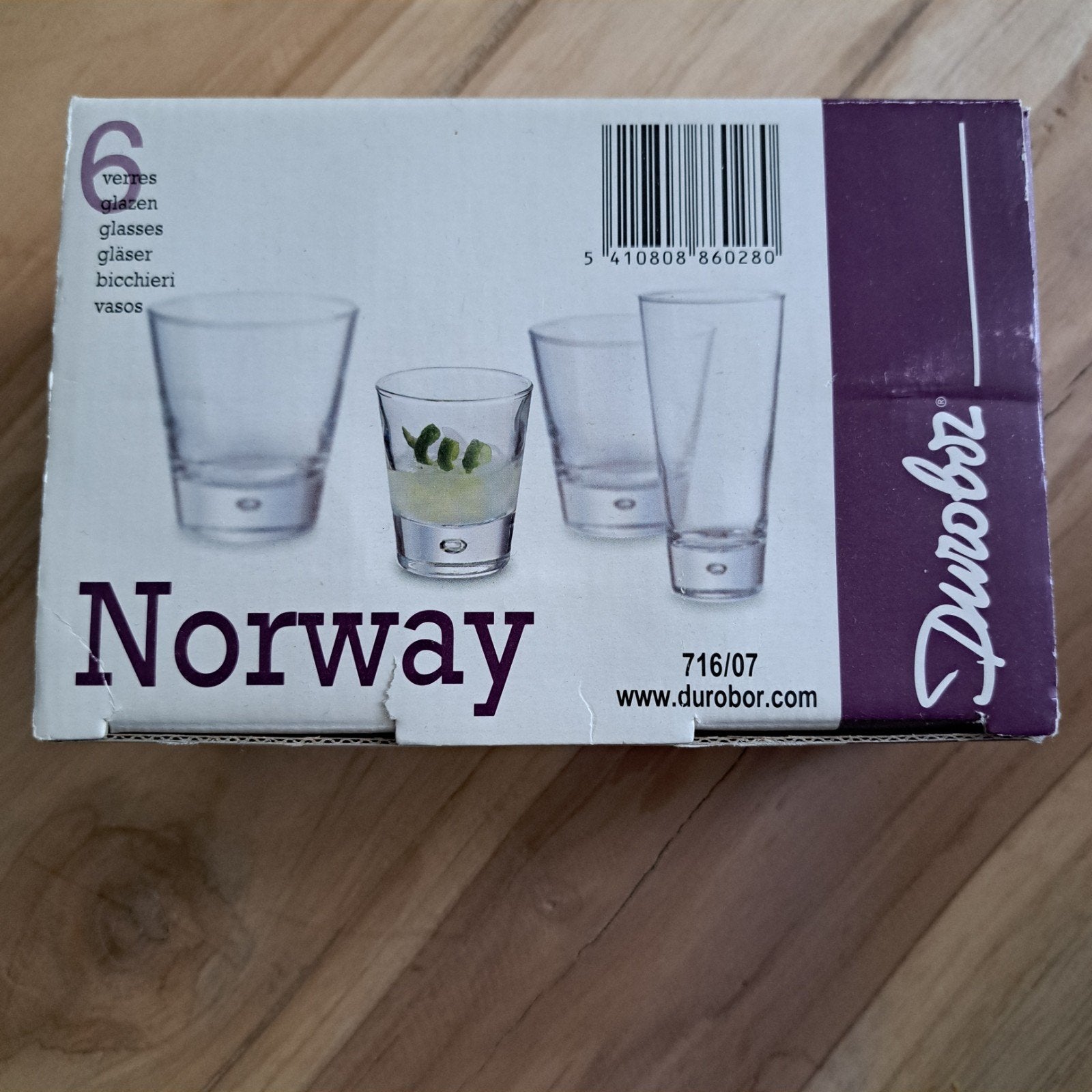 Set van 6 Durobor Norway glazen - 7 cl, Glas of Glazen, Overige merken, Nieuw, Ophalen of Verzenden