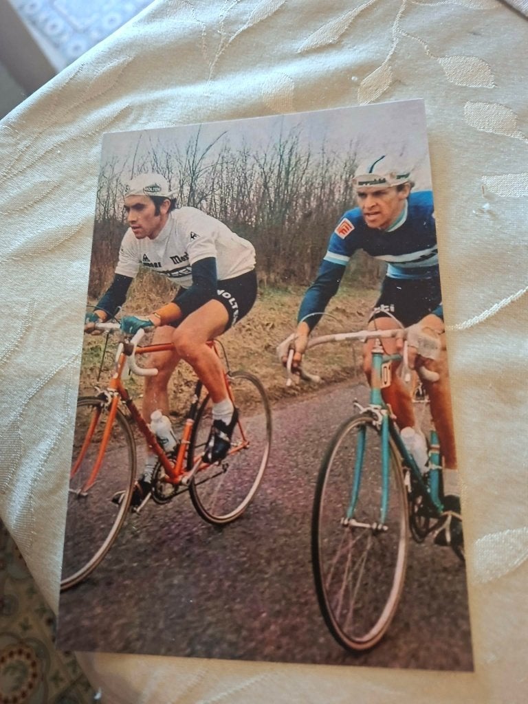 Foto (Repro) Eddy Merckx-Gösta Petterson/Parijs-Nice 1971, Verzamelen, Verzenden, Zo goed als nieuw, Overige sporten, Poster, Plaatje of Sticker