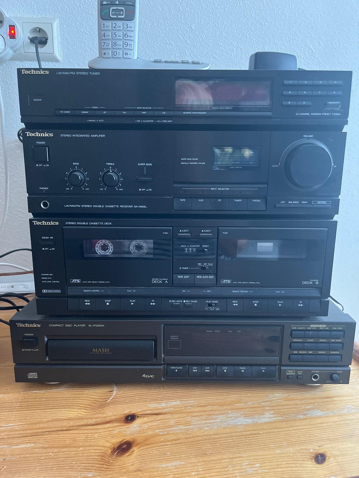 Technics Stereo Set met Tuner, Versterker, Cassettedeck, CD-, Audio, Tv en Foto, Overige merken, Gebruikt, Cassettedeck, Losse componenten
