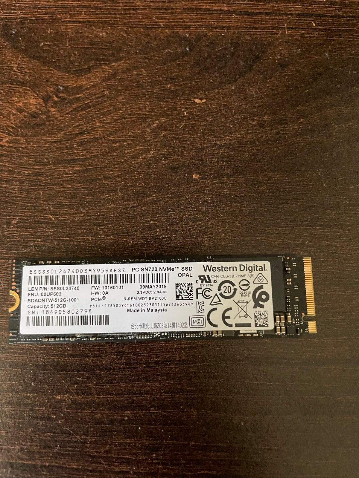 Western Digital PC SN720 NVMe SSD 512GB M.2, Computers en Software, Harde schijven, Intern, Server, Ophalen of Verzenden, Zo goed als nieuw
