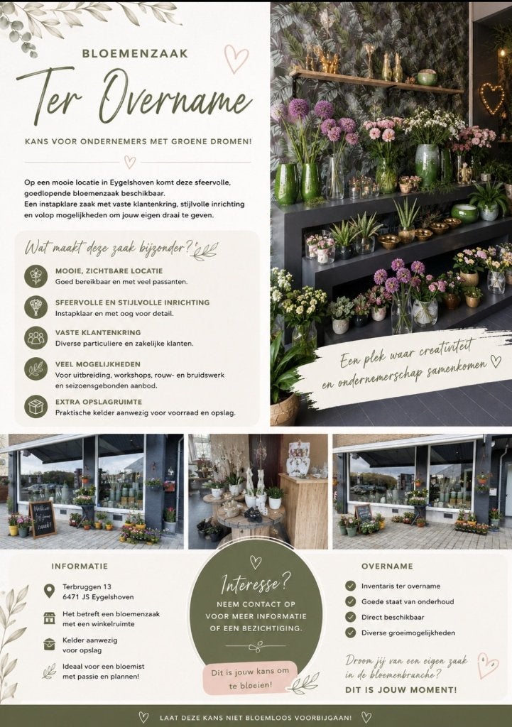 Overname bloemenwinkel, Ophalen