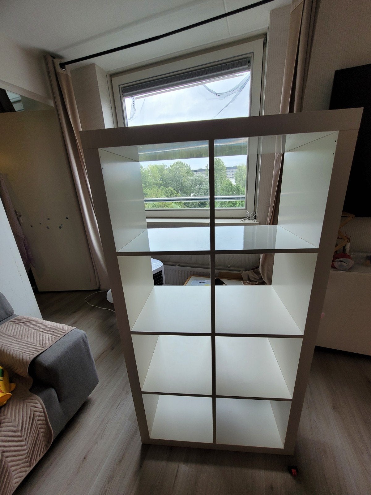 Witte Kallax kast met 8 vakken - IKEA, Met plank(en), Gebruikt, Modern, functioneel, 100 tot 150 cm