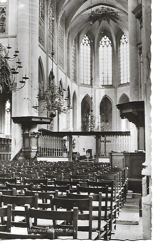 Breda- -Interieur Grote Kerk., Verzenden, 1960 tot 1980, Gelopen, Noord-Brabant