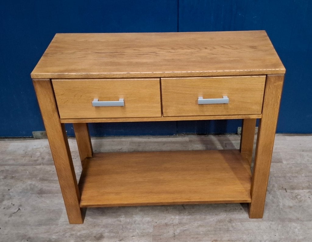 Eikenhouten sidetable h:75 x b:86 x d:36 cm, Ophalen, Gebruikt, 50 tot 100 cm, Modern