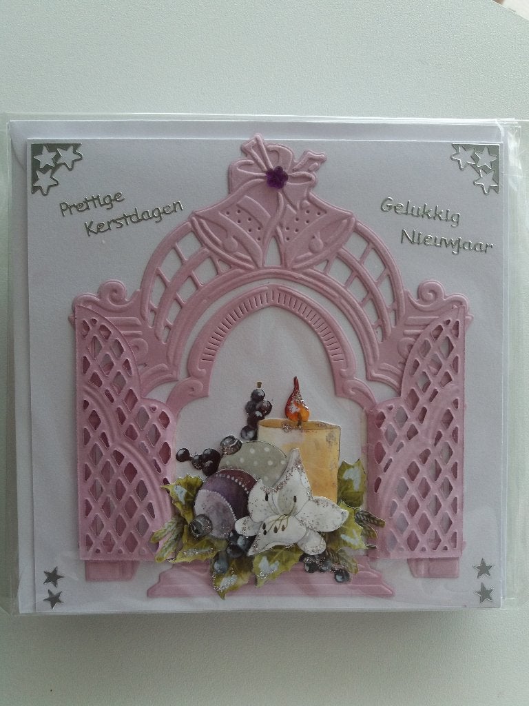 3D Kerstkaartje met poort no. 56, Hobby en Vrije tijd, Kaarten | Zelfgemaakt, Ophalen of Verzenden, Nieuw, Kerst