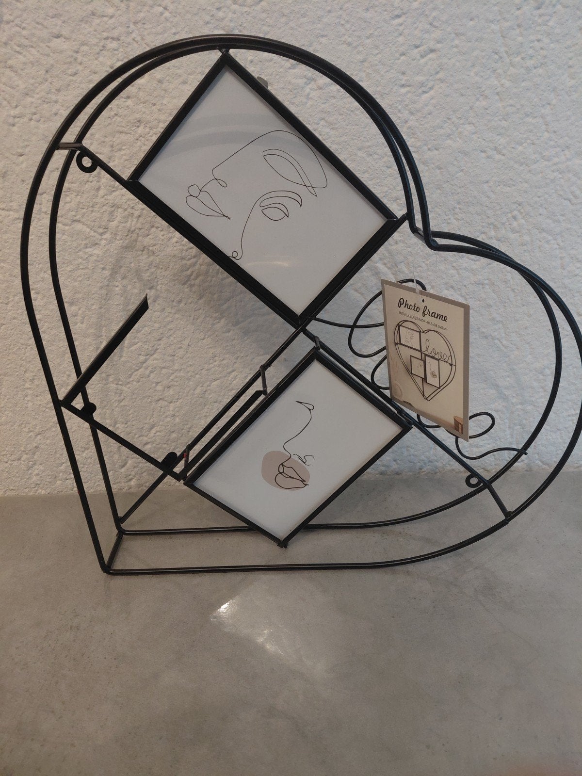 Hartvormig fotolijstje 'Love' - Metaal/Glas/MDF, Ophalen, Minder dan 50 cm, Overige typen, Nieuw