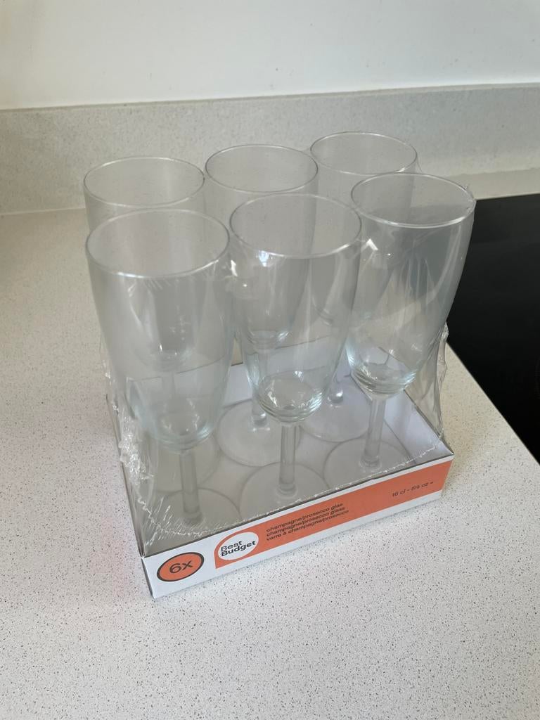 Champagne / prosecco glazen 6 stuks, Ophalen, Nieuw, Overige typen