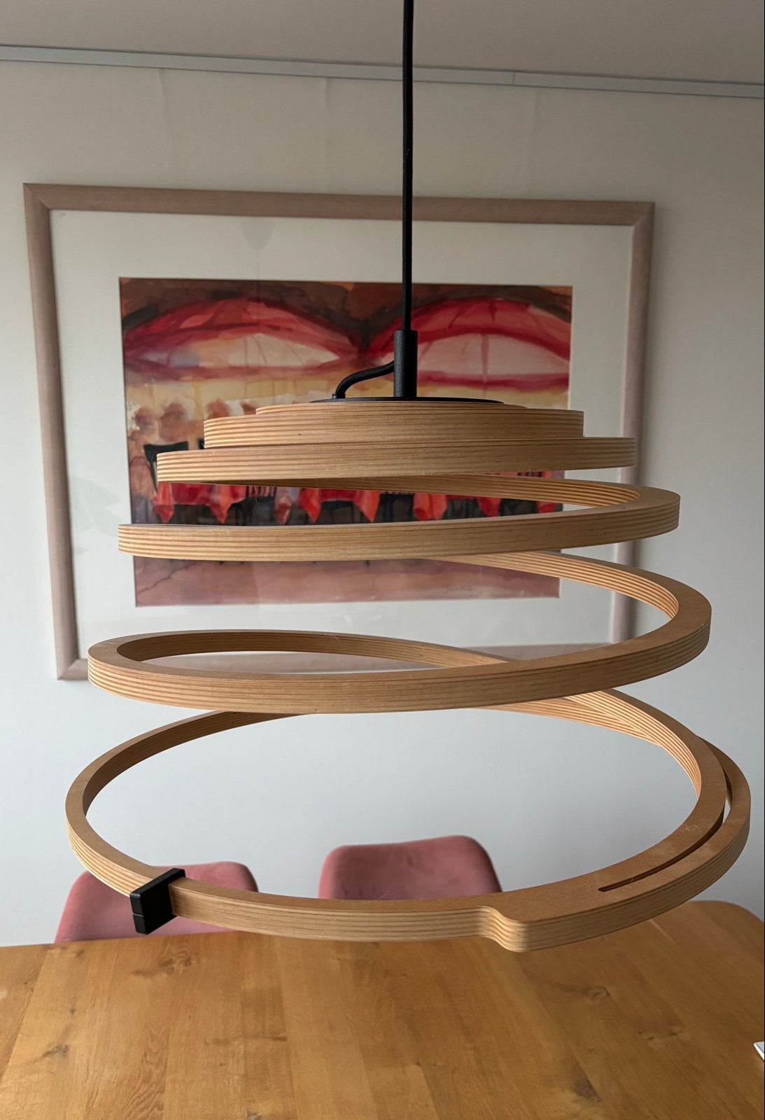 Secto Design Aspiro 8000 spiraal hanglamp van hout, Design, Overige fittingen, Ophalen of Verzenden, Zo goed als nieuw