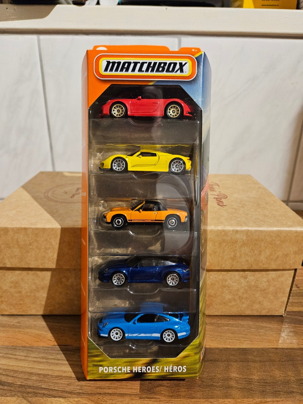 Matchbox Porsche 5 Pack, Ophalen of Verzenden, Zo goed als nieuw, Auto