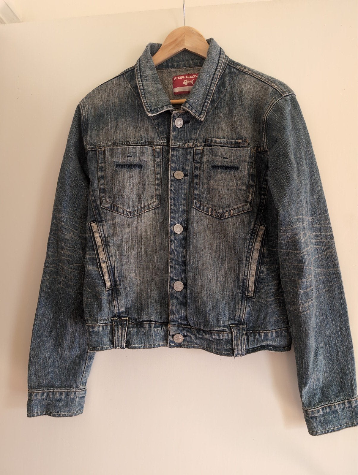 Spijkerjasje Fishbone XL, Kleding | Dames, Ophalen of Verzenden, Zo goed als nieuw, Blauw