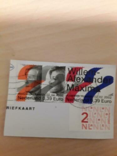 2002 Willem Alexander en Maxima paar van 2st, Verzenden, Gestempeld