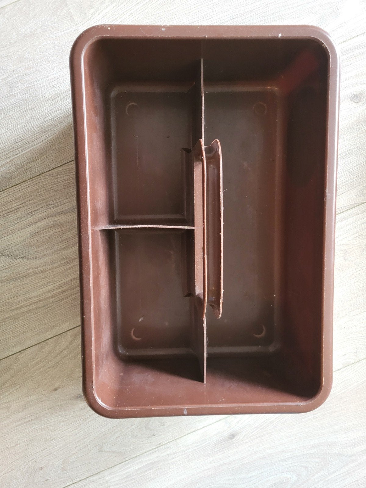 Vintage Bruine Plastic Gereedschapskist / Opbergbak, Ophalen of Verzenden, Gebruikt