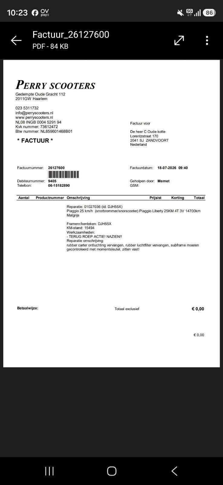 Piaggio Liberty S 25 km/u - Grijs - Goed onderhouden, Ophalen