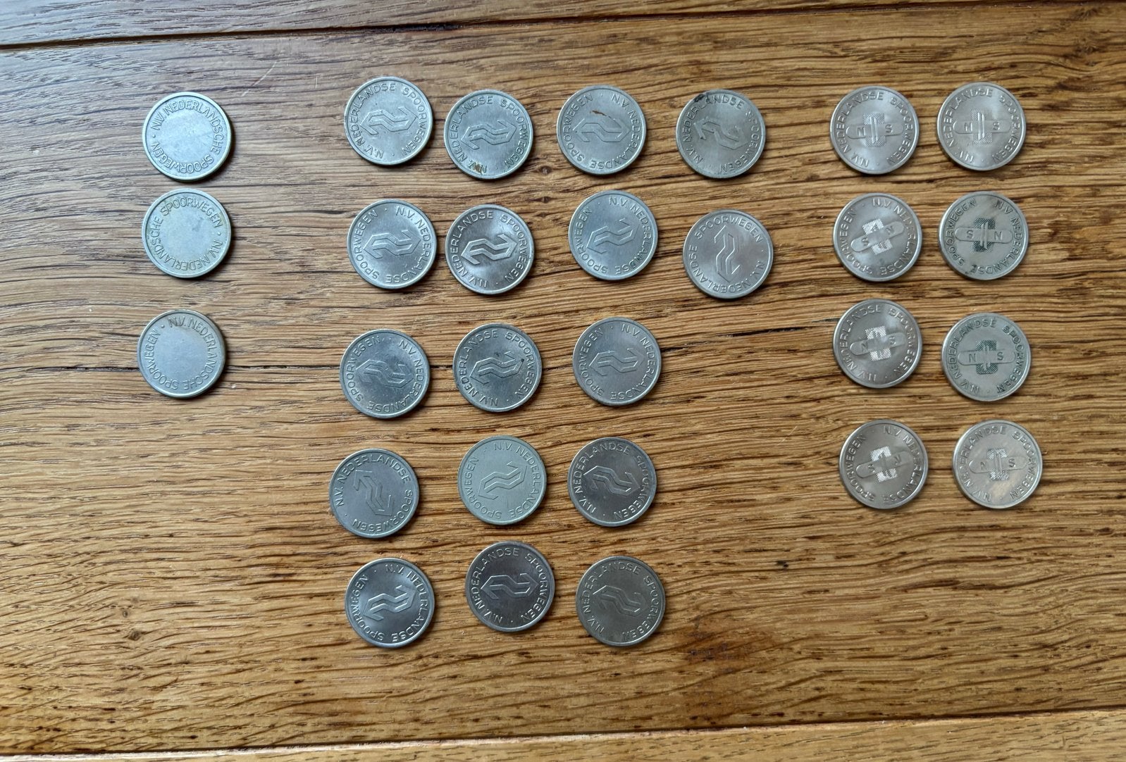 28 NS tokens - 3 varianten, Verzamelen, Spoorwegen en Tramwegen, Ophalen of Verzenden, Gebruikt, Trein, Overige typen
