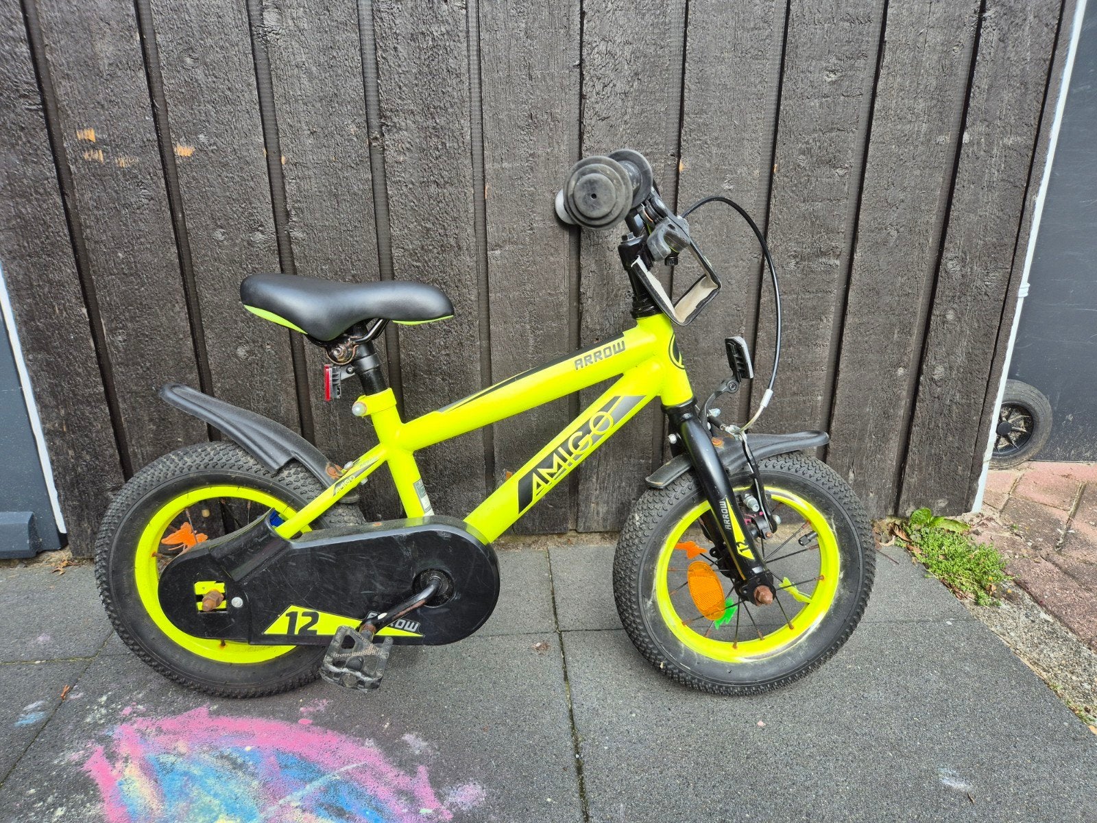 Stoere kinderfiets 12 inch met terugtraprem en zijwieltjes, Fietsen en Brommers, Ophalen, Terugtraprem, Zijwieltjes, Gebruikt