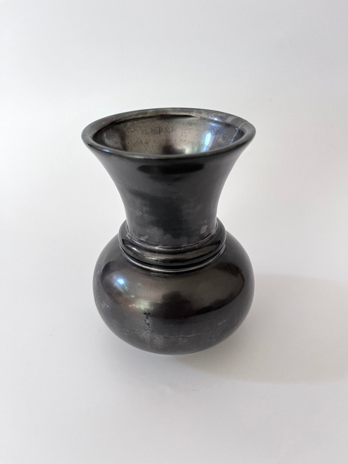 Vintage Prinknash Abbey pottery vaas, gunmetal glazuur, Antiek en Kunst, Ophalen of Verzenden