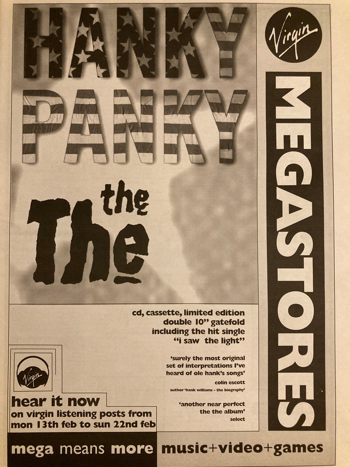 THE THE Hanky Panky release A3 advertentie, Ophalen of Verzenden, Zo goed als nieuw