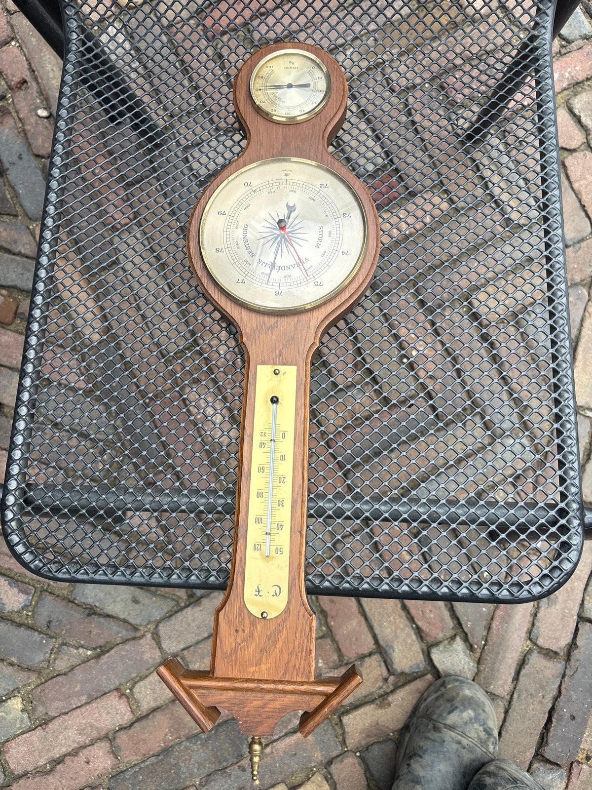 Antiek Weerstation met Barometer, Thermometer en Hygrometer, Ophalen, Gebruikt, Weerstation