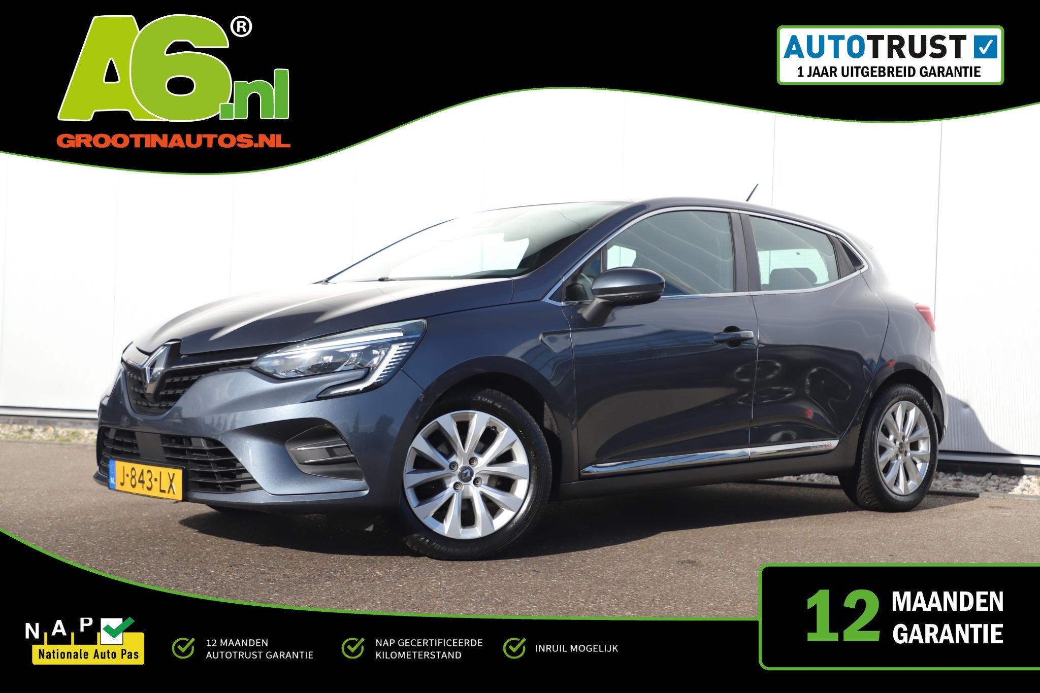 Renault Clio 1.0 TCe Intens Half Leder Navigatie Carplay And, Voorwielaandrijving, 101 pk, Gebruikt, Euro 6