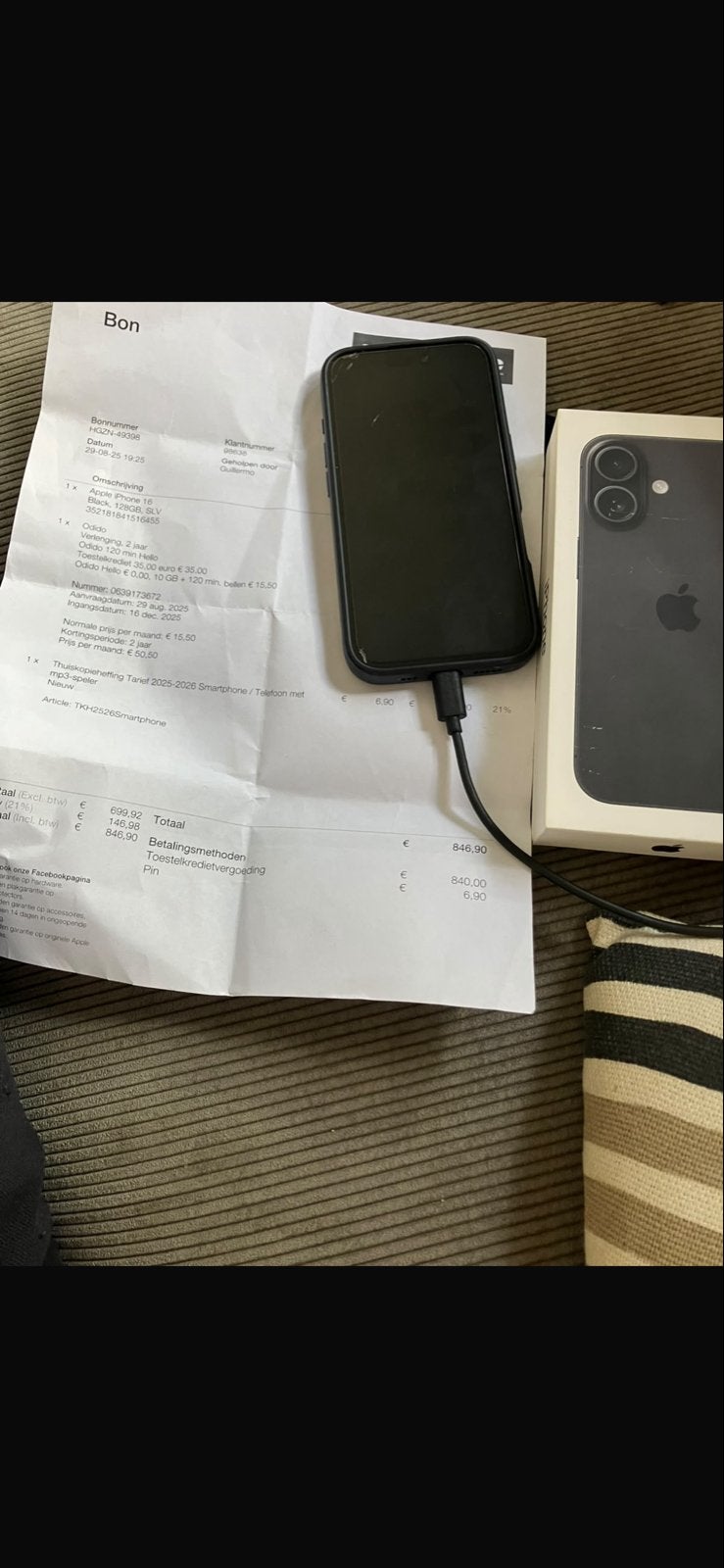Apple iPhone 16 zwart 128 GB - Zo goed als nieuw, 128 GB, Zwart, IPhone 16, Ophalen of Verzenden