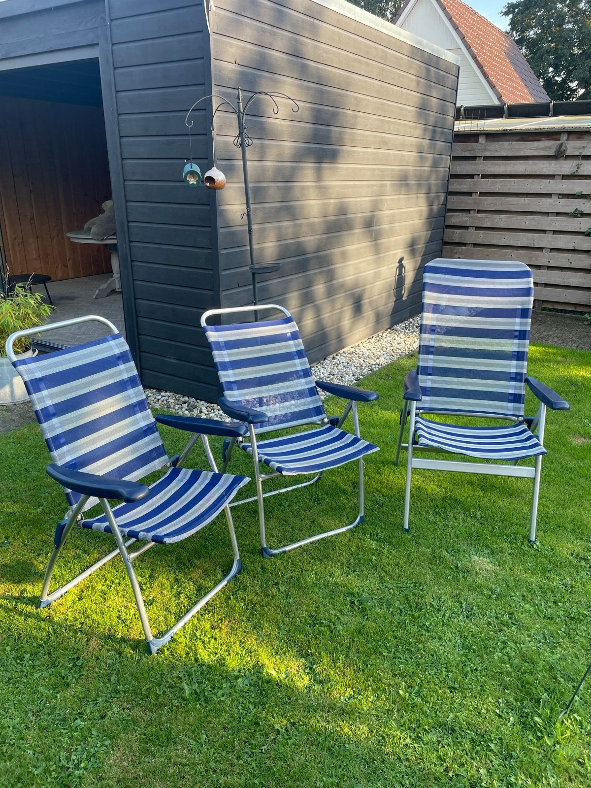 3 Crespo campingstoelen - verstelbaar en inklapbaar, Ophalen, Gebruikt, Aluminium, Inklapbaar