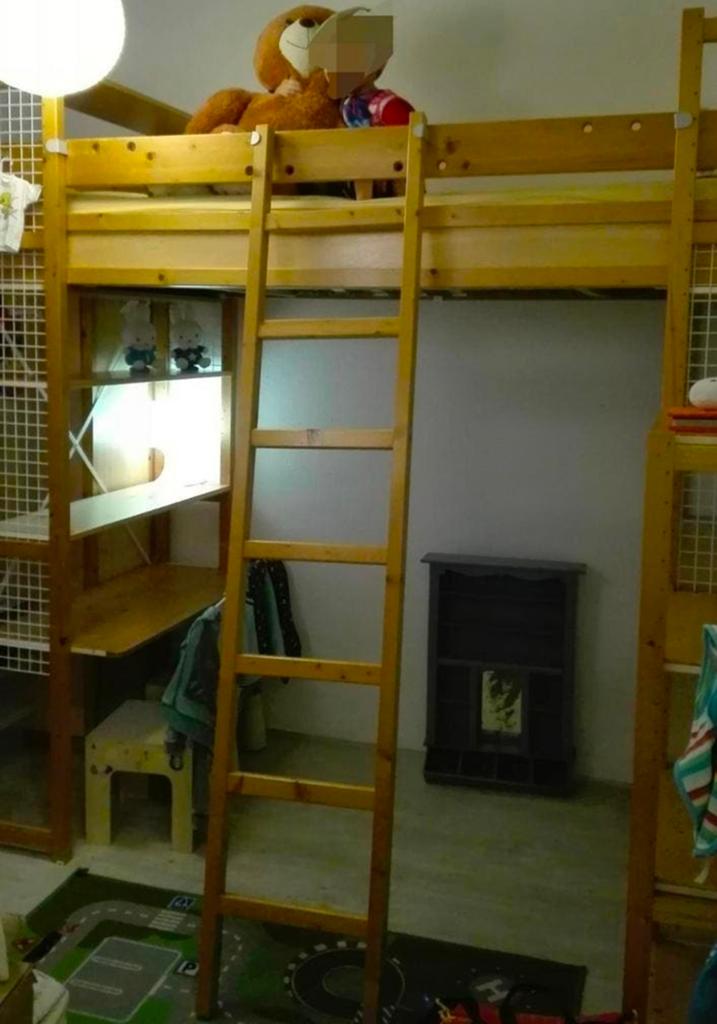 Lundia set: hoogslaper,laag bed,kledingkast,stellingkasten, Ophalen, Gebruikt, Eenpersoons, 210 cm