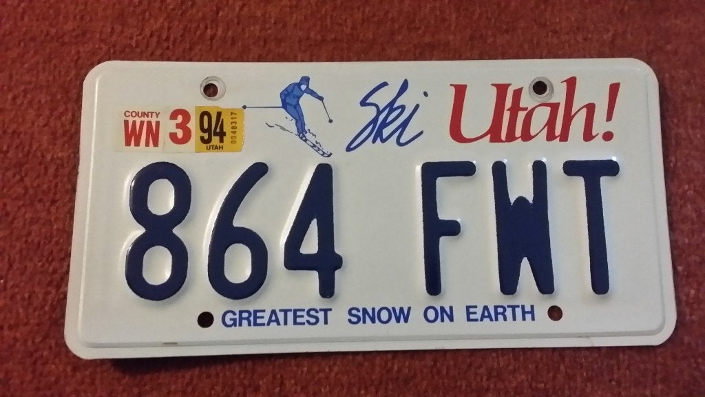 US license plate Utah (origineel), Verzenden, Gebruikt